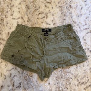 Olive Green Women's Linen Shorts